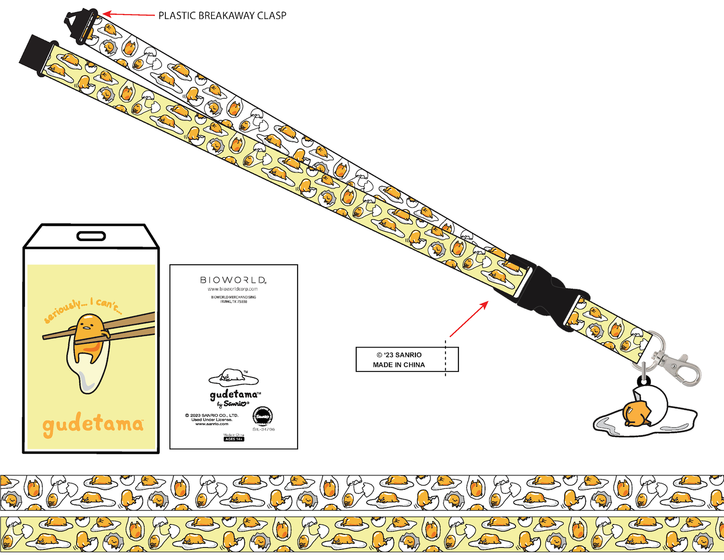 Gudetama AOP Lanyard