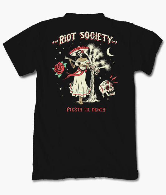 Riot Society Fiesta Til Death Skull T-Shirt