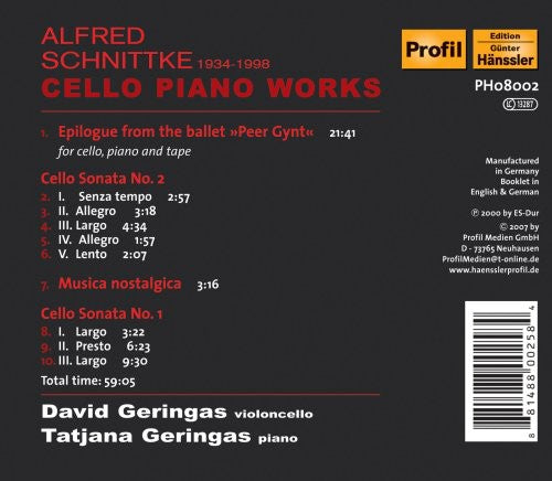Schnittke/ David Geringas & Tatjana - Epiloge from the Ballet / Cello Sonata