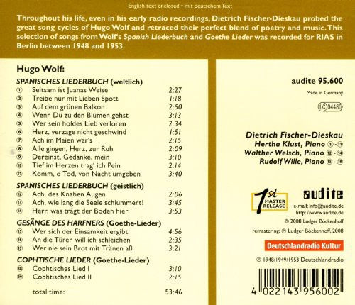 Wolf/ Fischer-Dieskau/ Wille - Edition Fischer-Dieskau 2