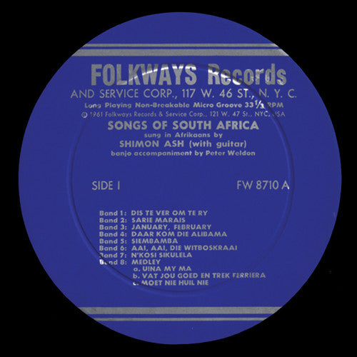 Shimon Ash - Songs of South Africa: Sung in Afrikaans