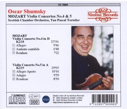 Mozart/ Shumsky/ Tortelier - Mozart VLN Ctos 4 & 5