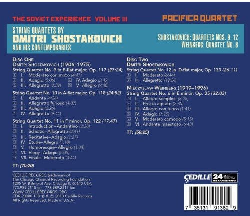 Shostakovich/ Pacifica Quartet - Soviet Experience 3