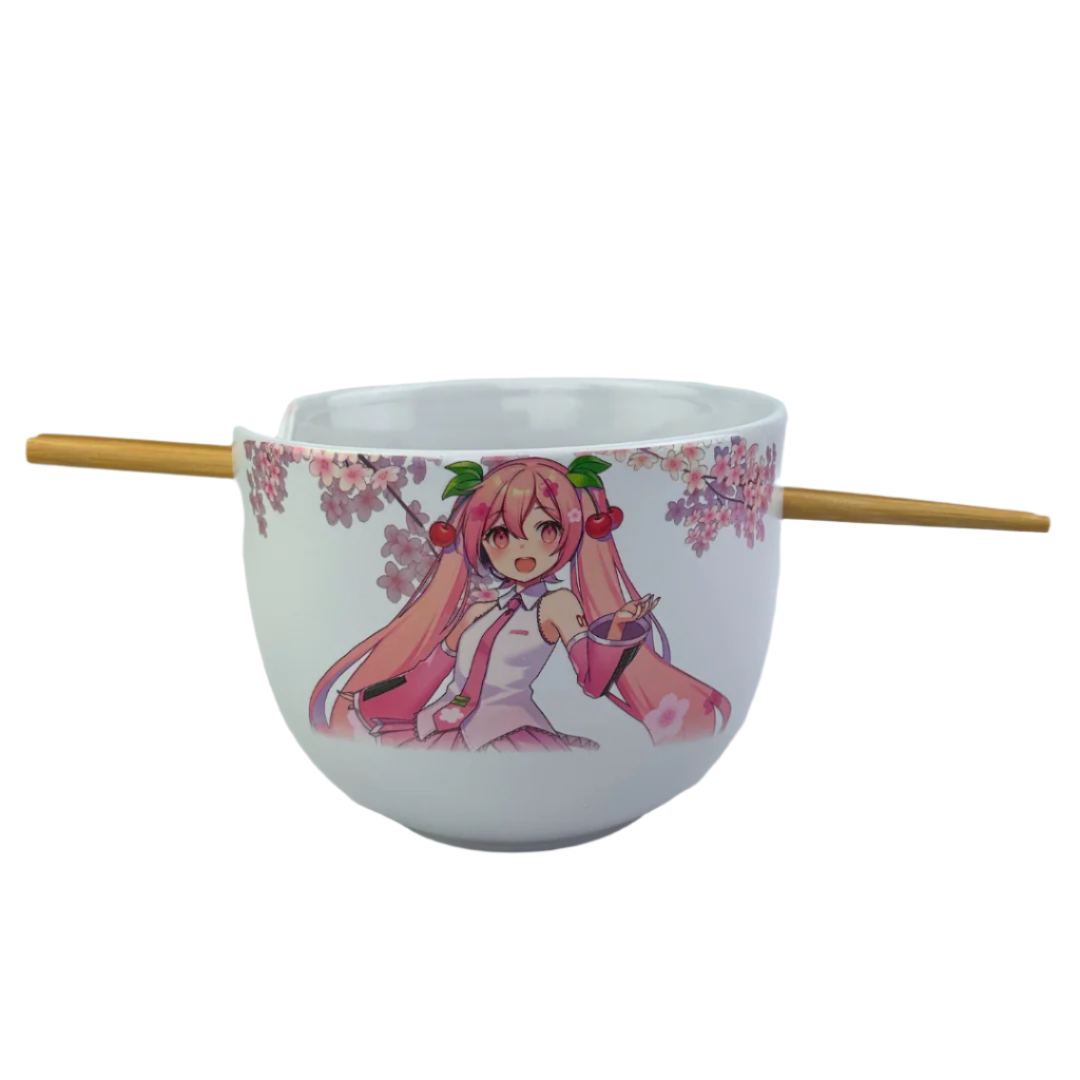 Hatsune Miku - Sakura Miku Ramen Bowl with Chopsticks – FYE Hatsune Miku - Sakura Miku Ramen Bowl with Chopsticks – FYE