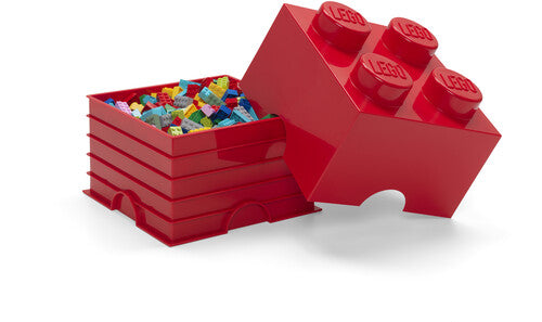 LEGO Stackable Storage Brick With 4 Knobs, Bright Red