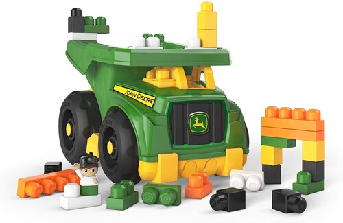MEGA BLOKS First Builders John Deere Dump Truck Buiding Toy & Storage