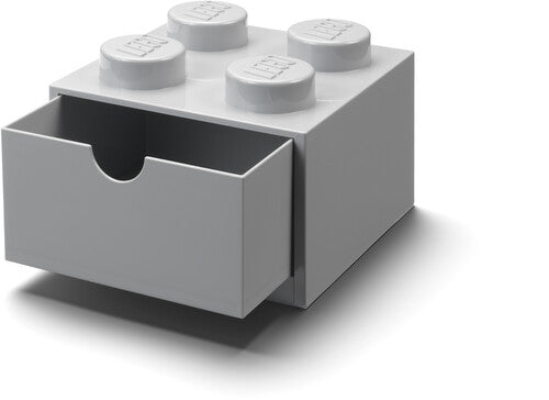 LEGO Stackable Storage: Desk Drawer with 4 Knobs, Grey