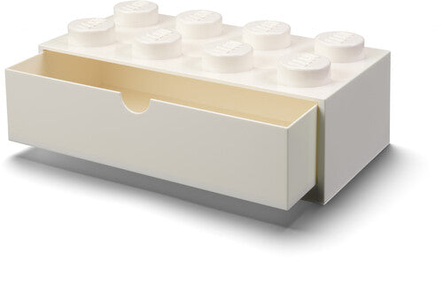 LEGO Stackable Storage: Desk Drawer with 4 Knobs, White