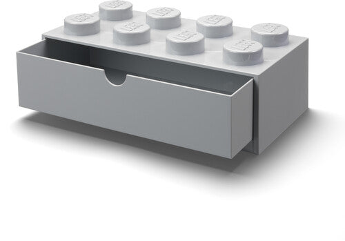 LEGO Stackable Storage: Desk Drawer with 4 Knobs, Grey