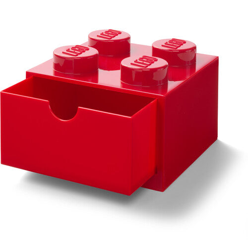 LEGO Stackable Storage: Desk Drawer with 4 Knobs, Red