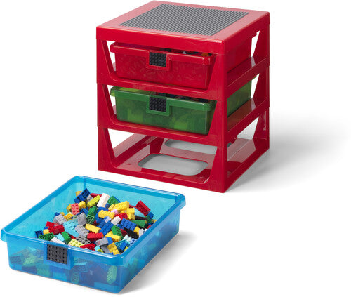 LEGO 3-Drawer Storage Rack System, Red