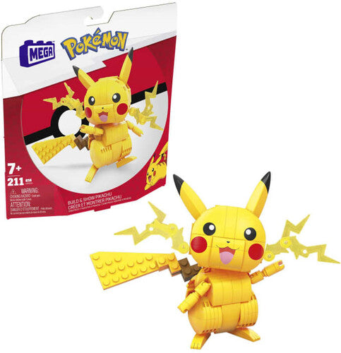 MEGA BLOKS Pokemon: Build & Show Pikachu, 205 Piece Building Toy Set