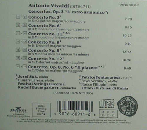 Vivaldi/ Baumgartner/ Suk - Violin Ctos from