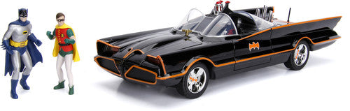 DC Batman: Classic TV Series - 1:18 1966 Batmobile Die-Cast Car with Batman & Robin Figures