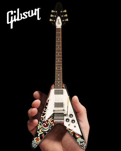Jimi Hendrix Gibson Psychedelic Flying V 10 Inch Miniature Guitar Replica