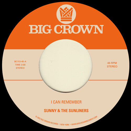 Sunny & the Sunliners - I Can Remember B/w Sitting In The Park