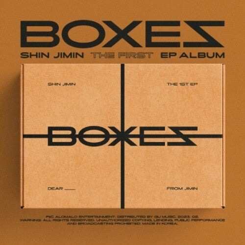 Shin Jimin - Boxes (1st EP) - Package Outbox, Photo Book, Lyrics Paper, Plastic Bag, Folded Poster, Illust Sticker, Guitar Pick, Photocard
