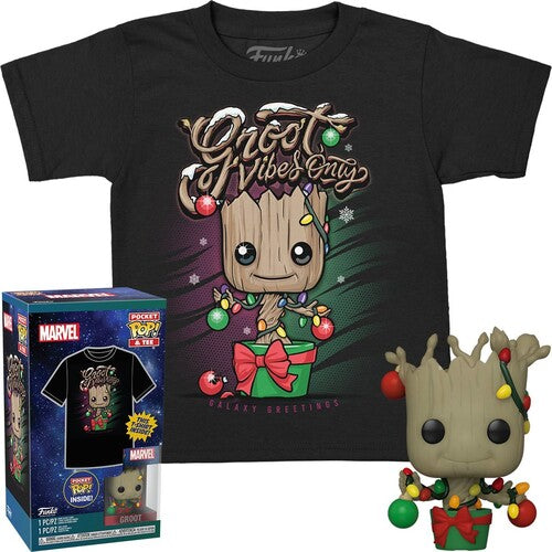 FUNKO POCKET POP! & TEE: Guardians of the Galaxy- Holiday Groot - M