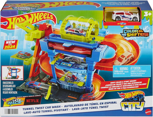 Hot Wheels City Tunnel Twist Car Wash & Color Shifters Vehicle in 1:64 Scale