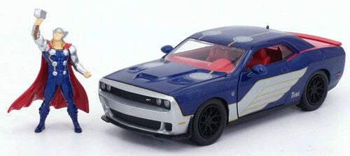 Marvel - Hollywood Rides - 1:24 '15 Dodge Challenger SRT8 Hellcat Die-Cast Car & Thor Figure