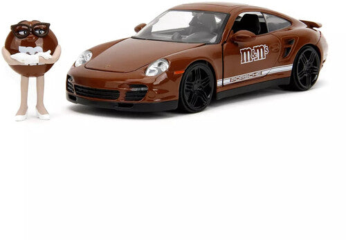 M&M's - Hollywood Rides - 1:24 Porsche 911 Die-Cast Car & Brown Figure