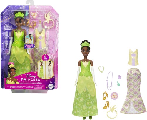 Mattel - Disney Princess Tiana 2-in-1 Stories Fashion Doll