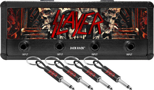 Pluginz - Slayer - Magnetic Jack Rack - Demonic Logo with 4 Guitar Plug Keychains