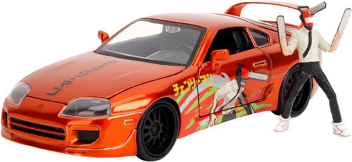 Jada Toys - 1:24 Chainsaw Man - Hollywood Rides - '95 Toyota Supra (Chainsaw Man Figure Included)