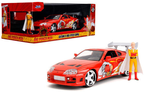 One Punch Man - Anime Hollywood Rides - 1:24 '95 Toyota Supra Die-Cast Car * Saitama Figure