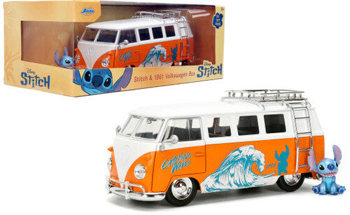 Disney Stitch - Hollywood Rides - 1:24 '61 VW Die-Cast Bus & Stitch Figure