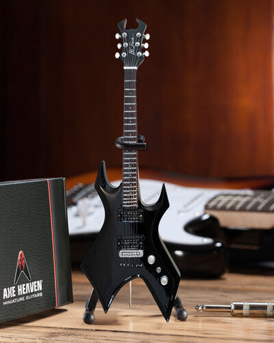Black Warlock With Widow Headstock 10 Inch Miniature Guitar Collectible