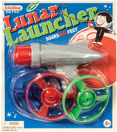 Schylling Retro Lunar Launcher With 3 Flying Discs