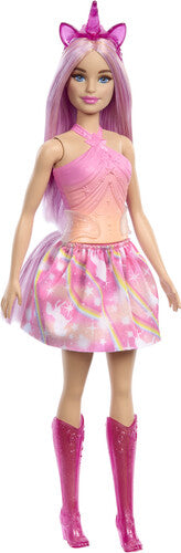Barbie Unicorn Doll With Pink Hair, Ombre Outfit And Unicorn Accessories