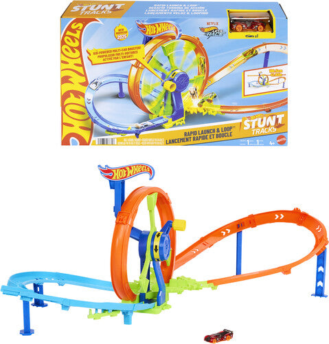Hot Wheels Stunt Tracks Rapid Launch & Loop Track Set