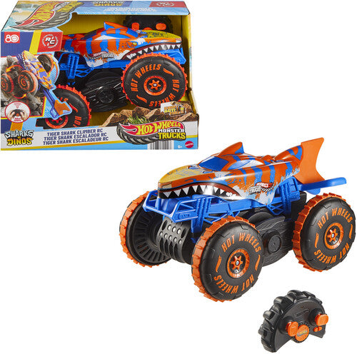 Hot Wheels Monster Trucks Sharks vs. Dinos 1:15 Tiger Shark Climber R/C Vehicle