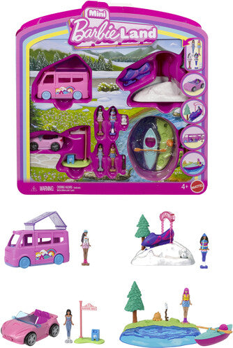 Barbie Mini Barbieland 4-Pack Doll & Vehicle Set