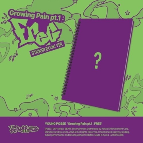 Young Posse - Growing Pain Pt.1 : Free - Sticker Book Version - incl. Photobook, Meme Sticker, 2 Photocards, Scratch Card, Envelope + Folded Poster