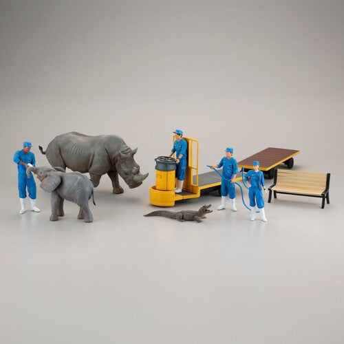 ARTPLA Zookeepers & White Rhinos Set