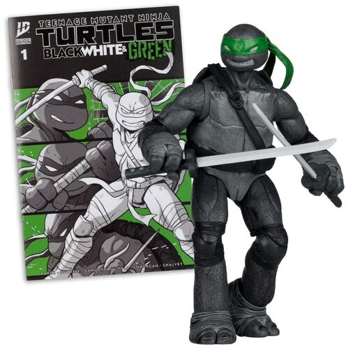 Teenage Mutant Ninja Turtles - Page Punchers - 5" Leonardo Action Figure with Comic (Black, White & Green) (TMNT)