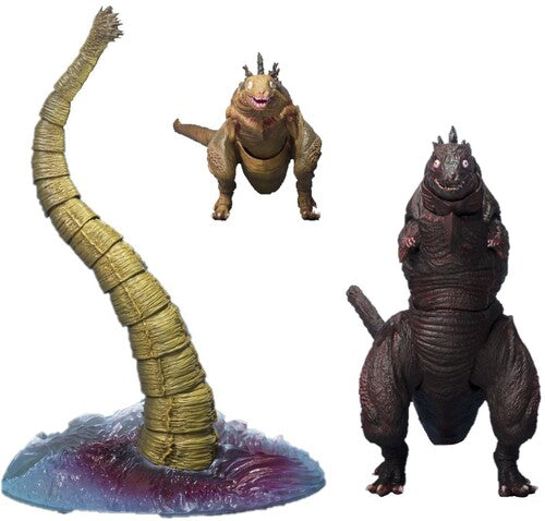 Tamashii Nations - Godzilla 2016 - S.F.MonsterArts- Godzilla 1st and 2nd Forms & Giant Unidentified Creature Action Figure Set