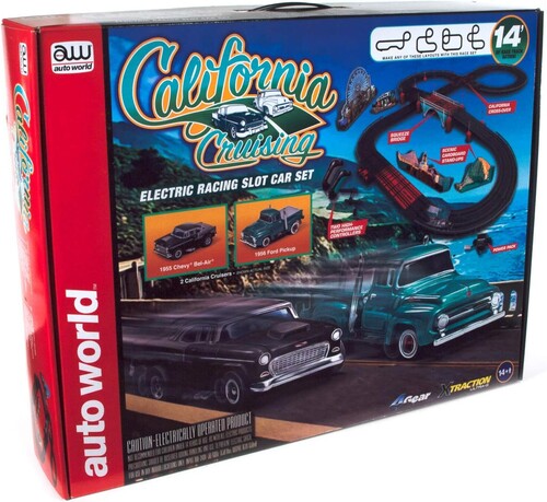 Auto World - California Cruising: The Pacific Coast Highway HO Slot Car Race Set 14'