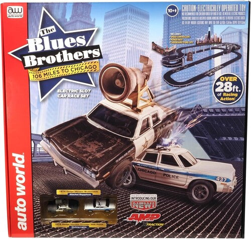 Auto World - The Blues Brothers: 106 Miles to Chicago HO Slot Car Race Set 28'