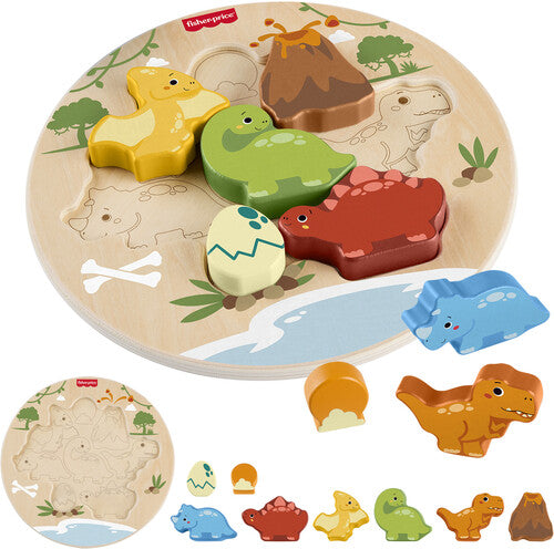Fisher Price Wooden 2-In-1 Dino Puzzle