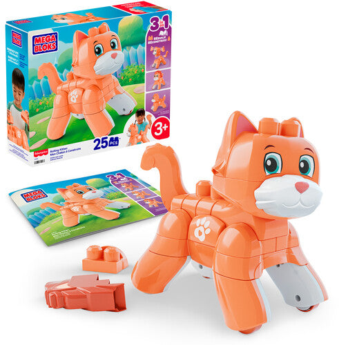 MEGA BLOKS Fisher-Price Rolling Kitten Block Toy With Rolling Wheels