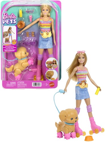 Barbie Pets Skate & Run Pup Blonde Doll with Puppy