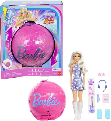 Barbie Team Barbie Roll & Reveal Pop Star Doll & Accessories, Blonde