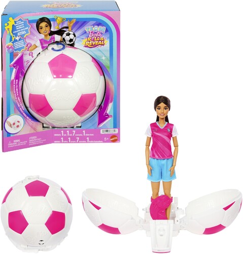 Barbie Team Barbie Roll & Reveal Soccer Player Doll and Accessories