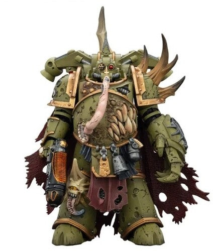 Warhammer 40K - Death Guard: Plague Marine Champion with Plasma Pistol & Power Fist 1/18 Action Figure