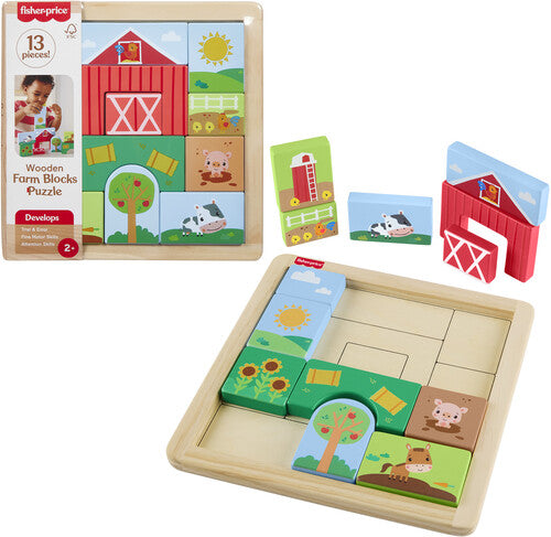 Fisher Price Wooden Farm Blocks Puzzle