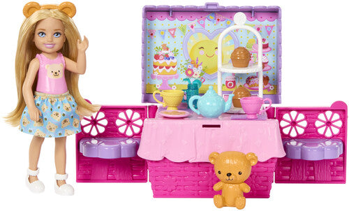 Barbie Family & Friends Club Chelsea Pop-Up Tea Party Playset With Small Doll